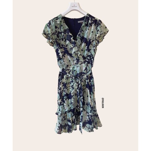 Danny & Nicole Plus Short Sleeve Floral Wrap Dress Size 16 - Picture 3 of 8